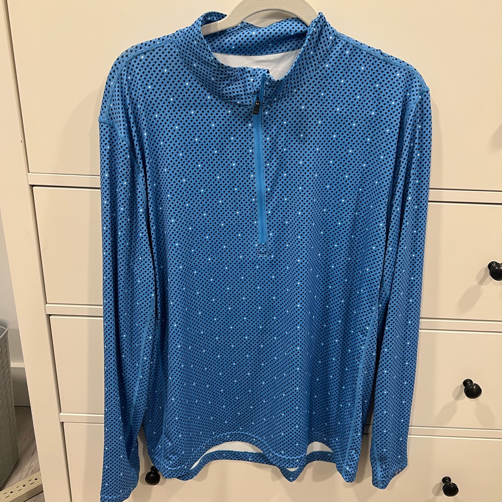 Patterned Golf Zip Up Pullover